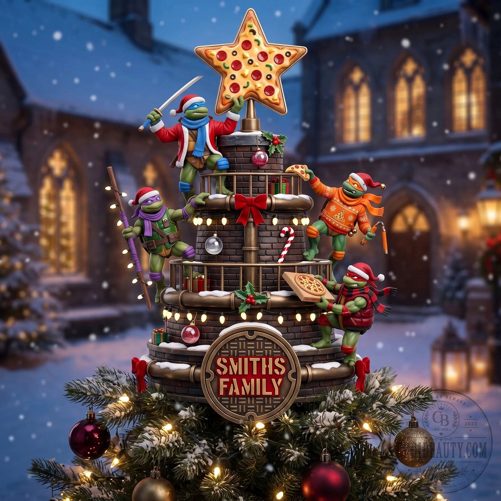 Teenage Mutant Ninja Turtles Christmas Tree Topper with Personalized Family Name 9 Teenage Mutant Ninja Turtles Christmas Tree Topper with Personalized Family Name