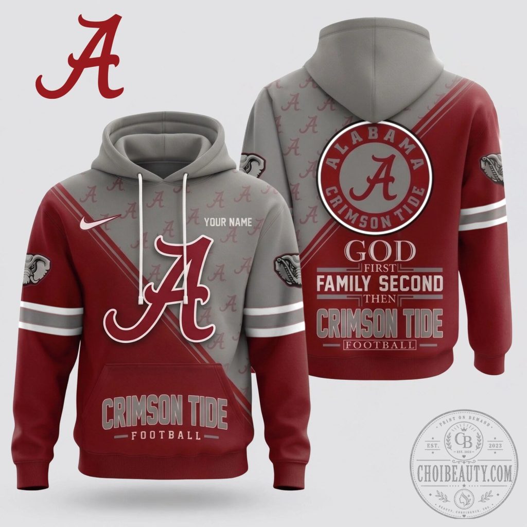 Alabama Crimson Tide Football Personalized Faith Family Full-Print Hoodie Alabama Crimson Tide Football Personalized Faith Family Full-Print Hoodie