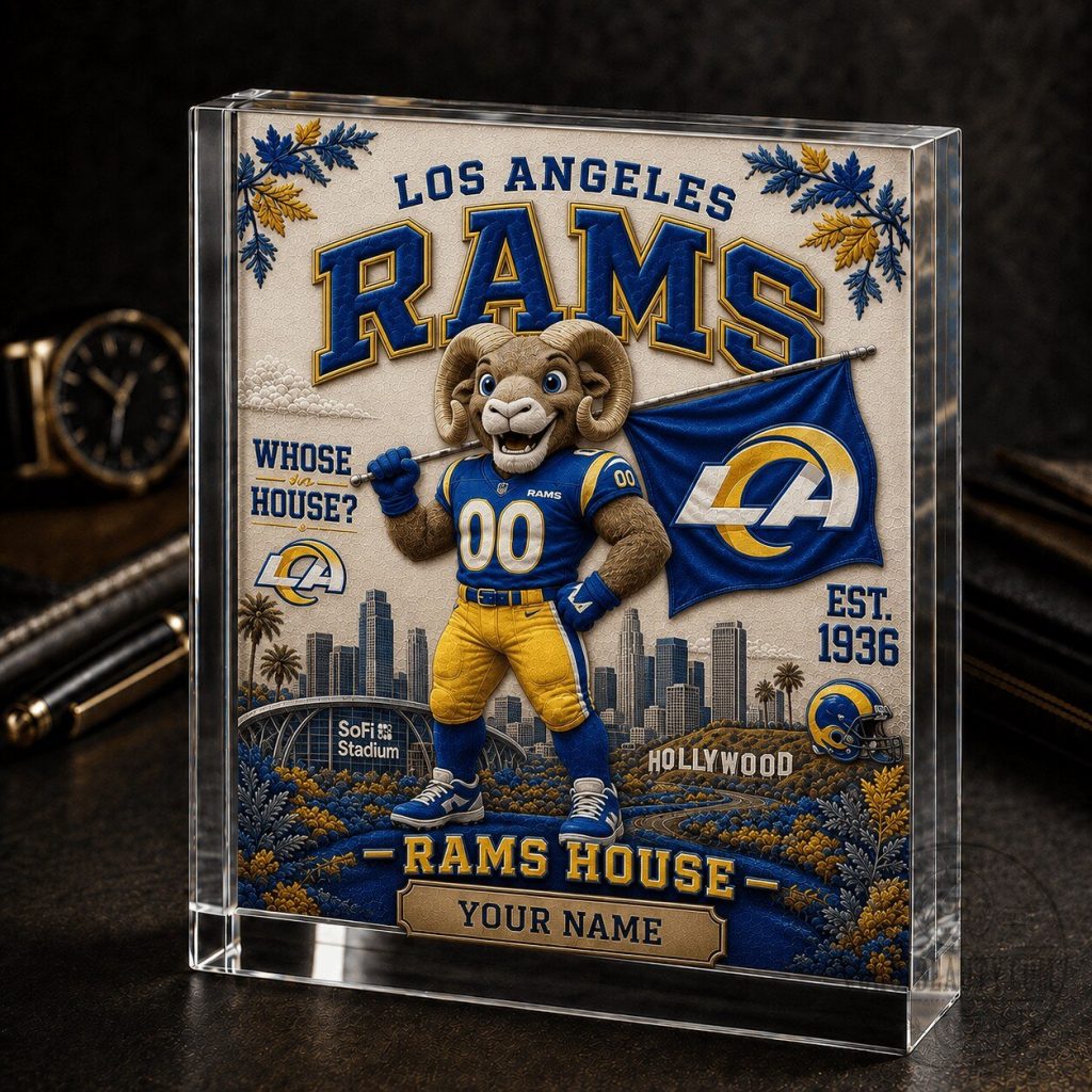 Los Angeles Rams NFL Football Mascot Acrylic Block Plaque Los Angeles Rams NFL Football Mascot Acrylic Block Plaque