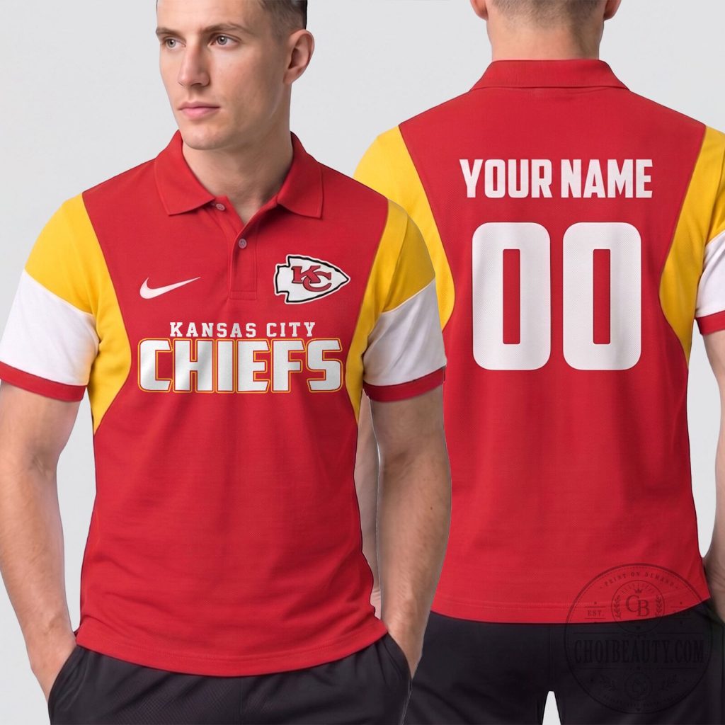 Kansas City Chiefs National Football League Custom Name Number Polo Shirt Kansas City Chiefs National Football League Custom Name Number Polo Shirt