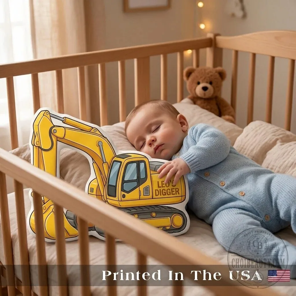 Personalized Yellow Digger Excavator Construction Truck Plush Pillow 9 Personalized Yellow Digger Excavator Construction Truck Plush Pillow
