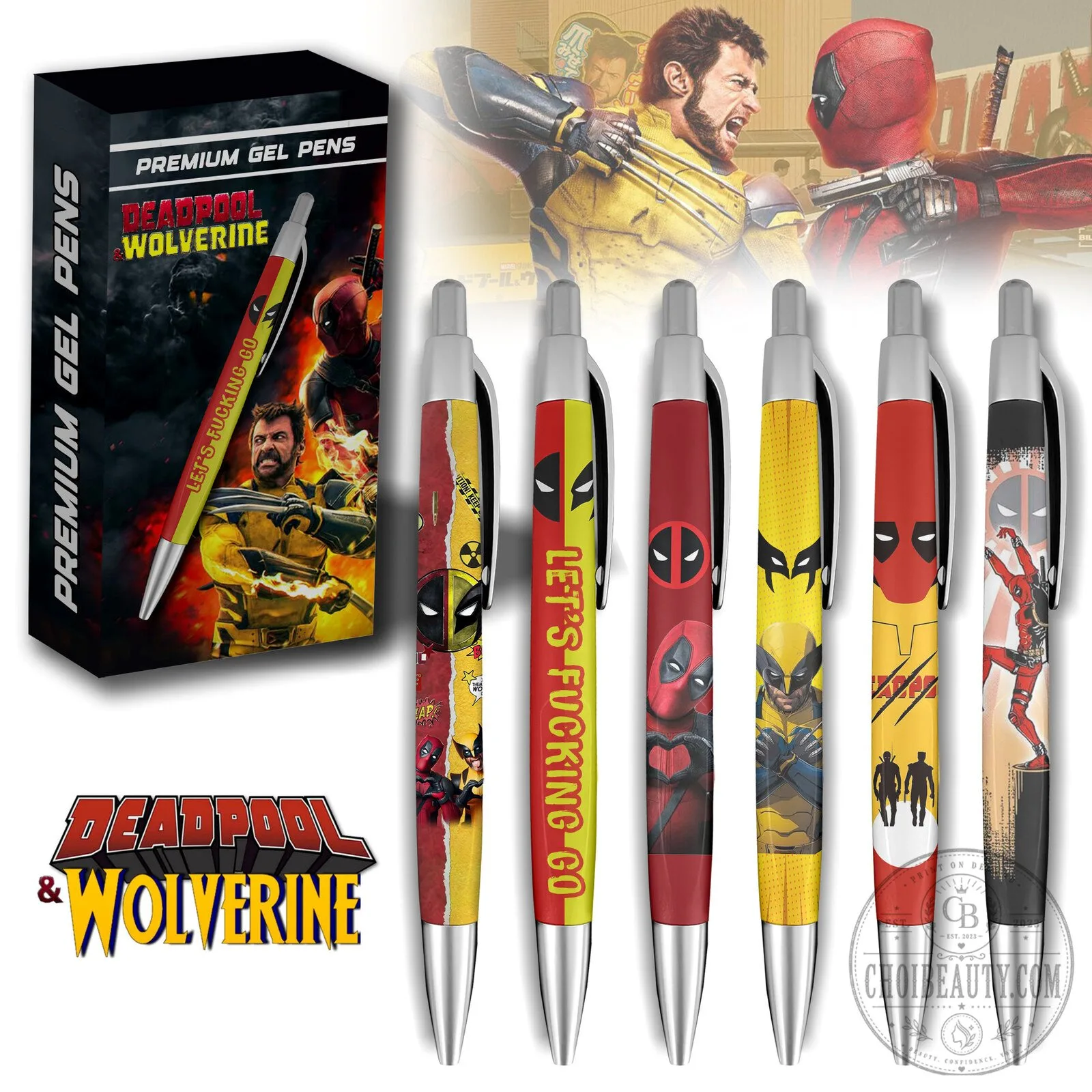 Deadpool and Wolverine Let's F***ing Go Premium Gel Pen Set