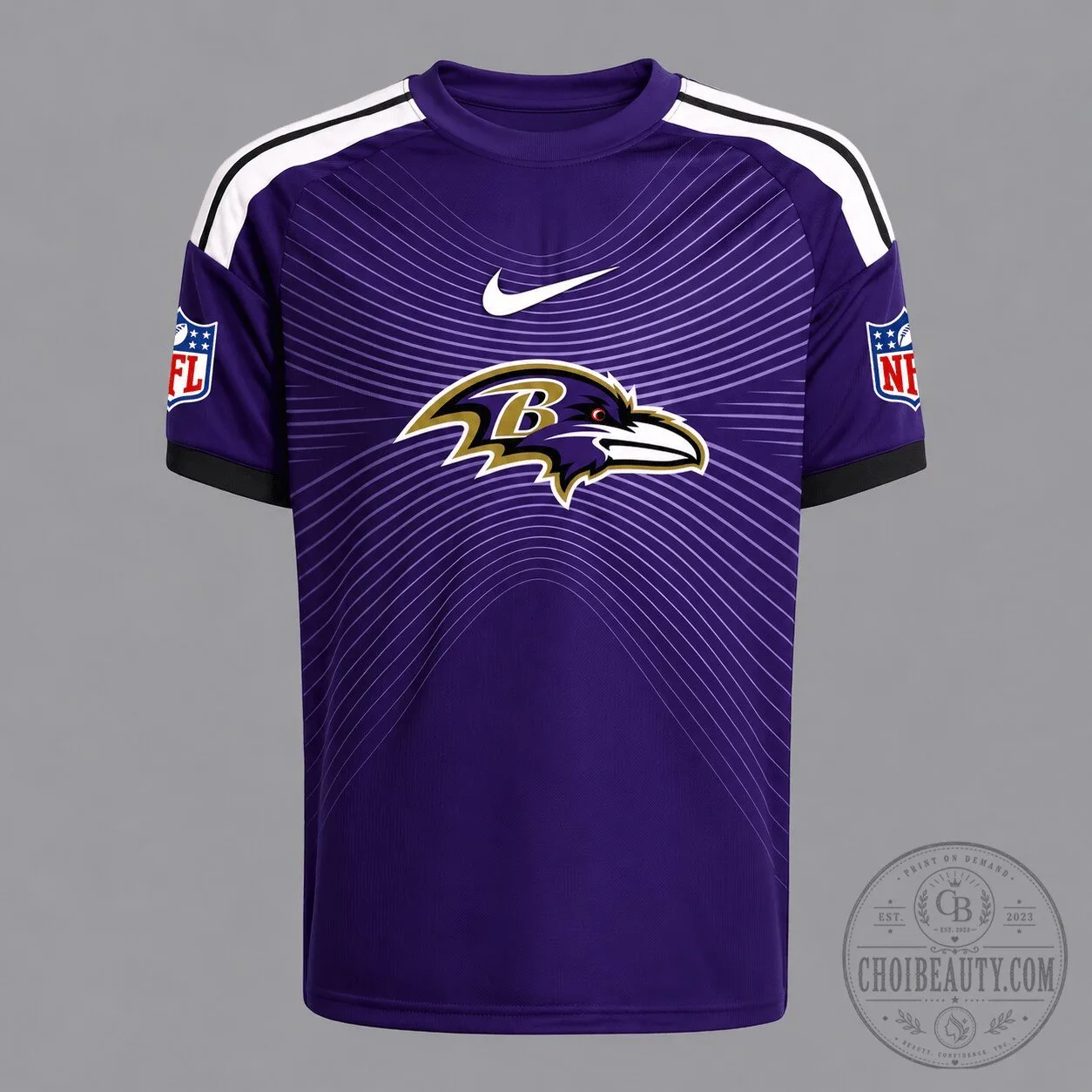 Baltimore Ravens NFL Football Team Logo Purple Game Day Sports Jersey