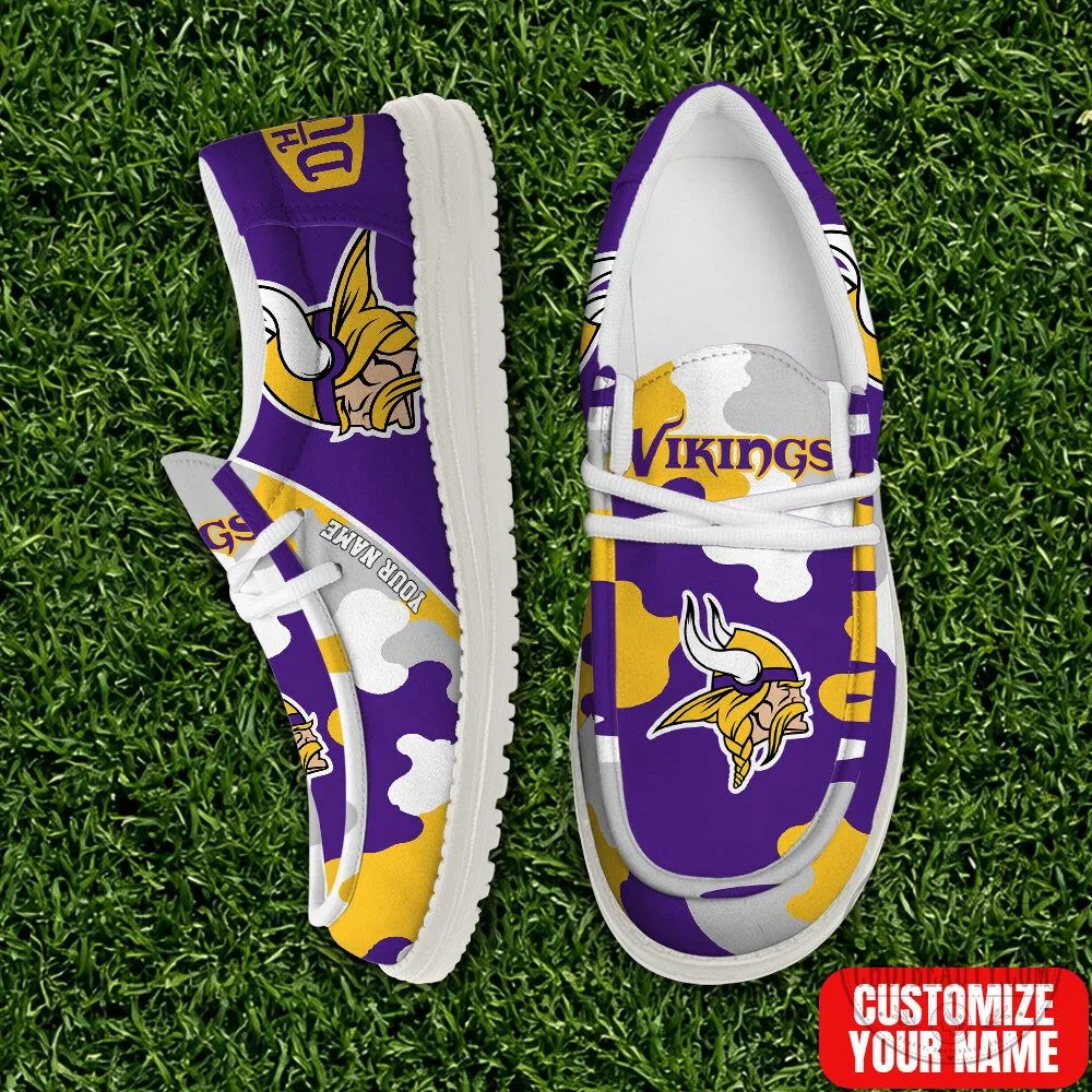 Minnesota Vikings Personalized Camo Nation Loafer Shoes