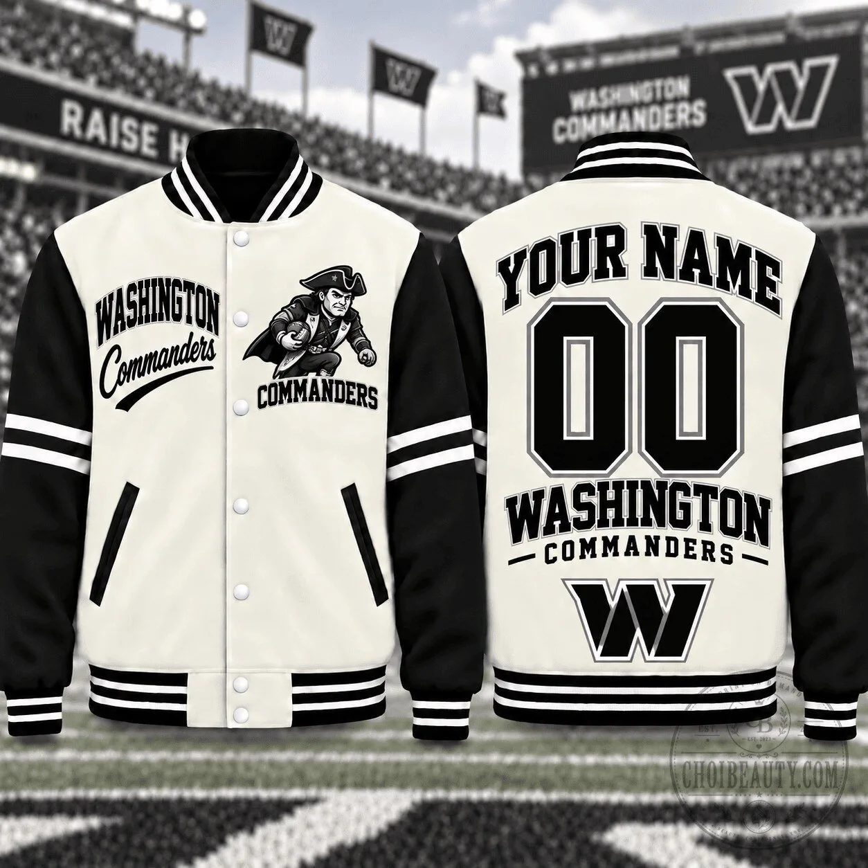 Washington Commanders Personalized Name and Number Varsity Jacket