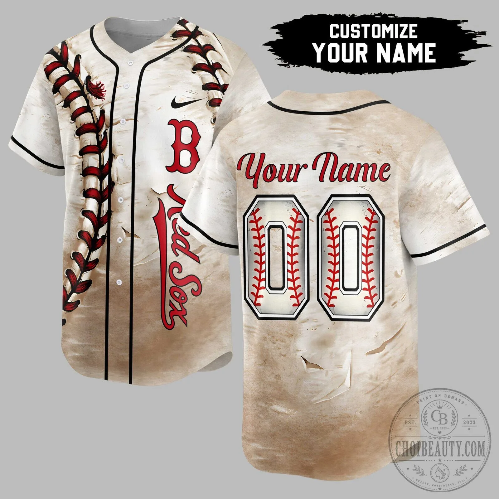 Boston Red Sox Baseball Custom Stitch White Jersey
