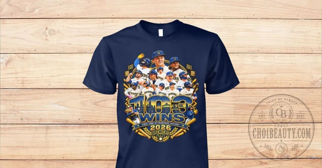 Milwaukee Brewers 2026 103 Wins First Time In Franchise History T-Shirt Milwaukee Brewers 2026 103 Wins First Time In Franchise History T-Shirt