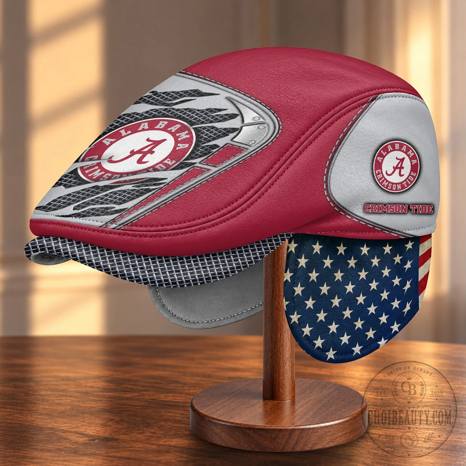 Alabama Crimson Tide NCAA Flat Cap with Foldable Ear Flaps