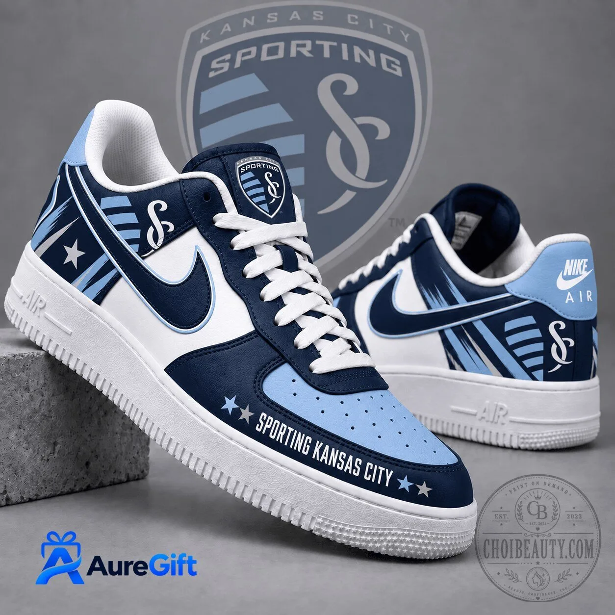 Sporting Kansas City Major League Soccer Custom Air Force One Shoes