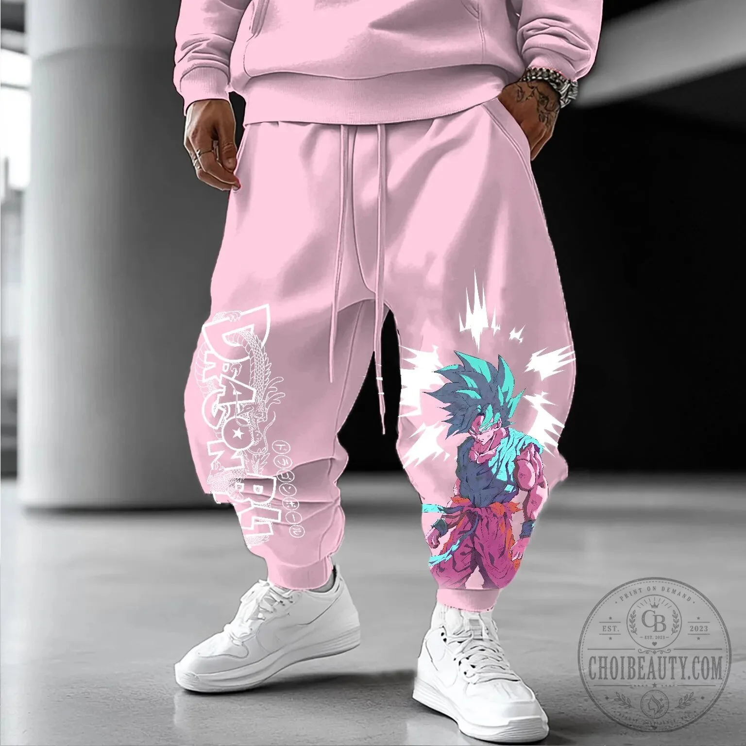Dragon Ball Super Saiyan Goku Pink Casual Jogger Pants