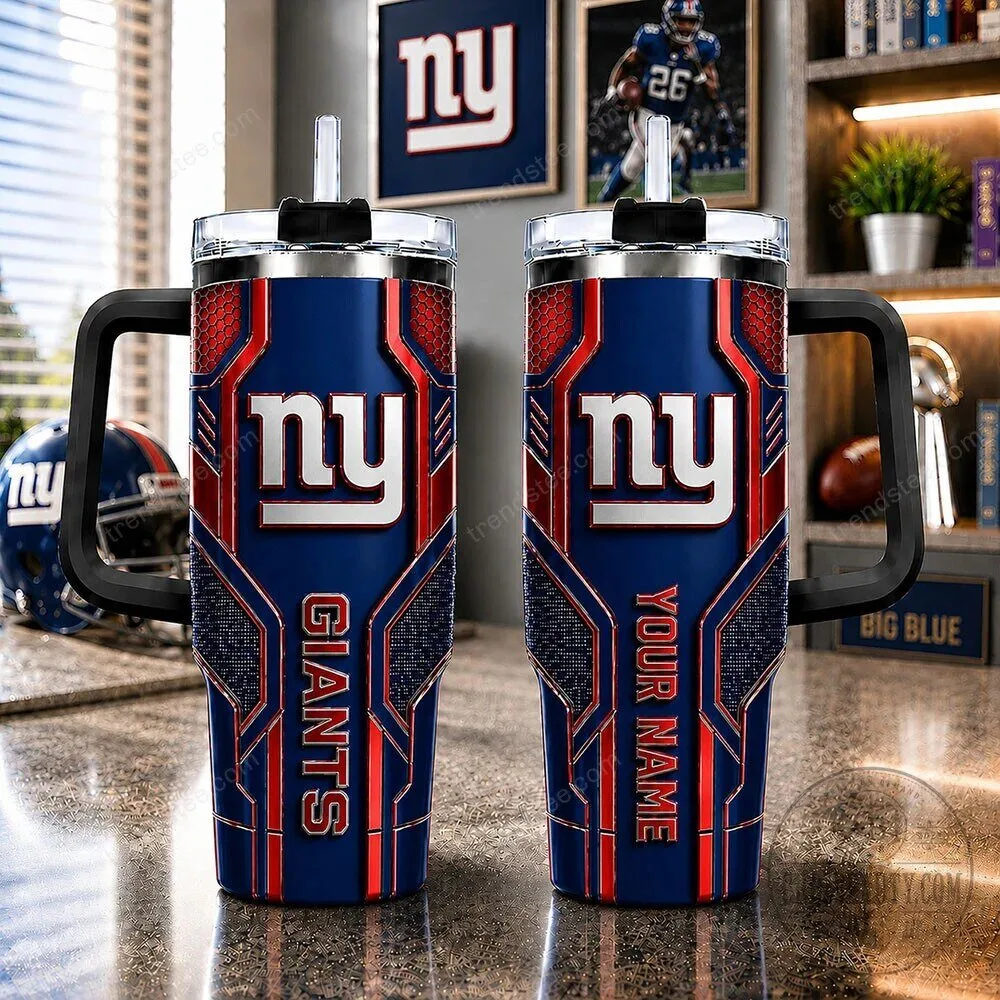 New York Giants Personalized Football Team Insulated Tumbler with Handle