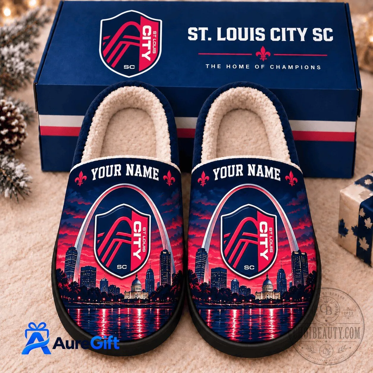 St. Louis City SC Personalized Football Team Logo Slippers