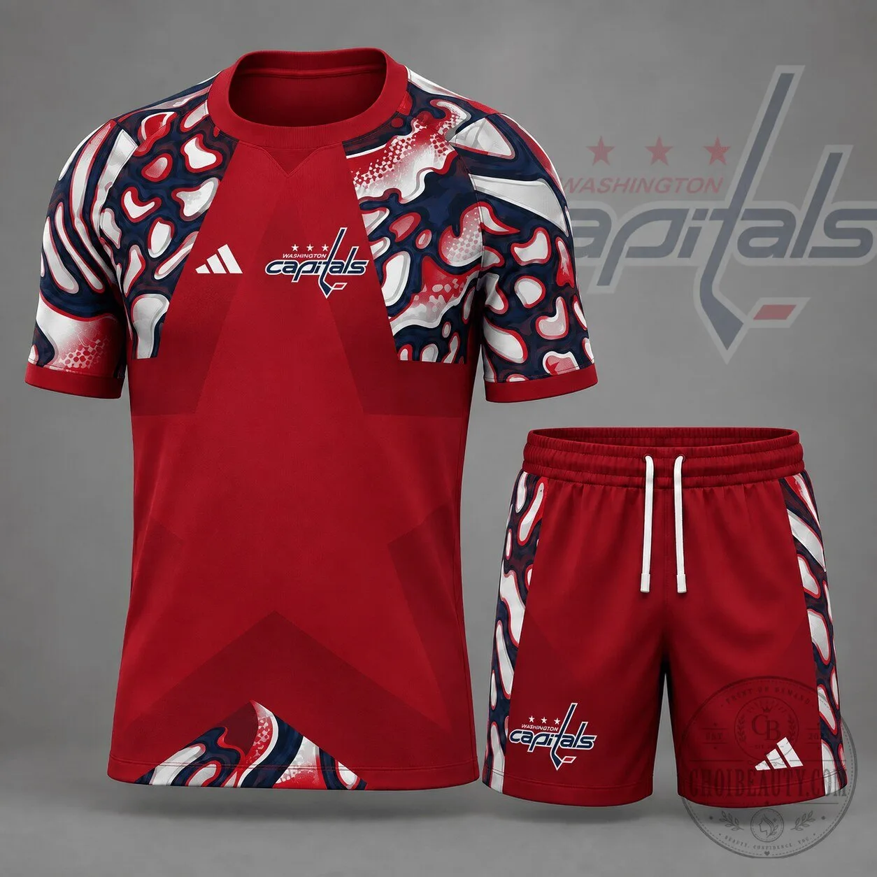Washington Capitals National Hockey League Abstract Camouflage Star Panel Jersey