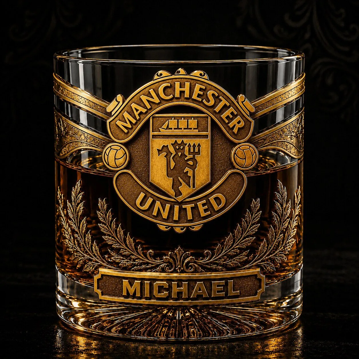 Manchester United Football Club Personalized Whiskey Glass