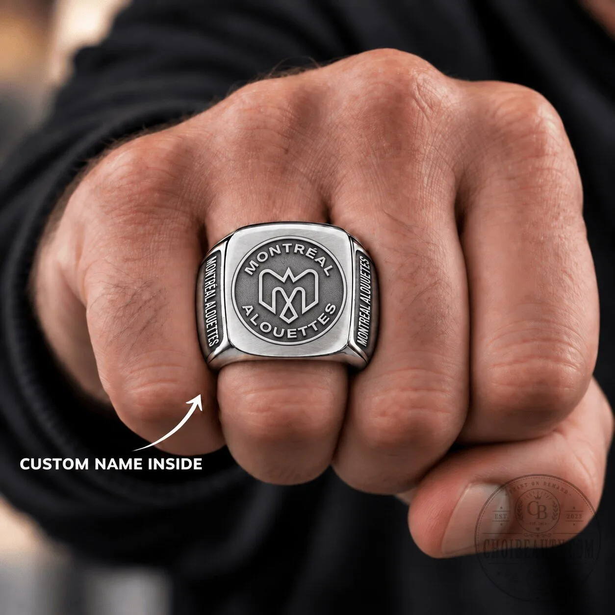 Montreal Alouettes Canadian Football League Custom Name Engraved Ring