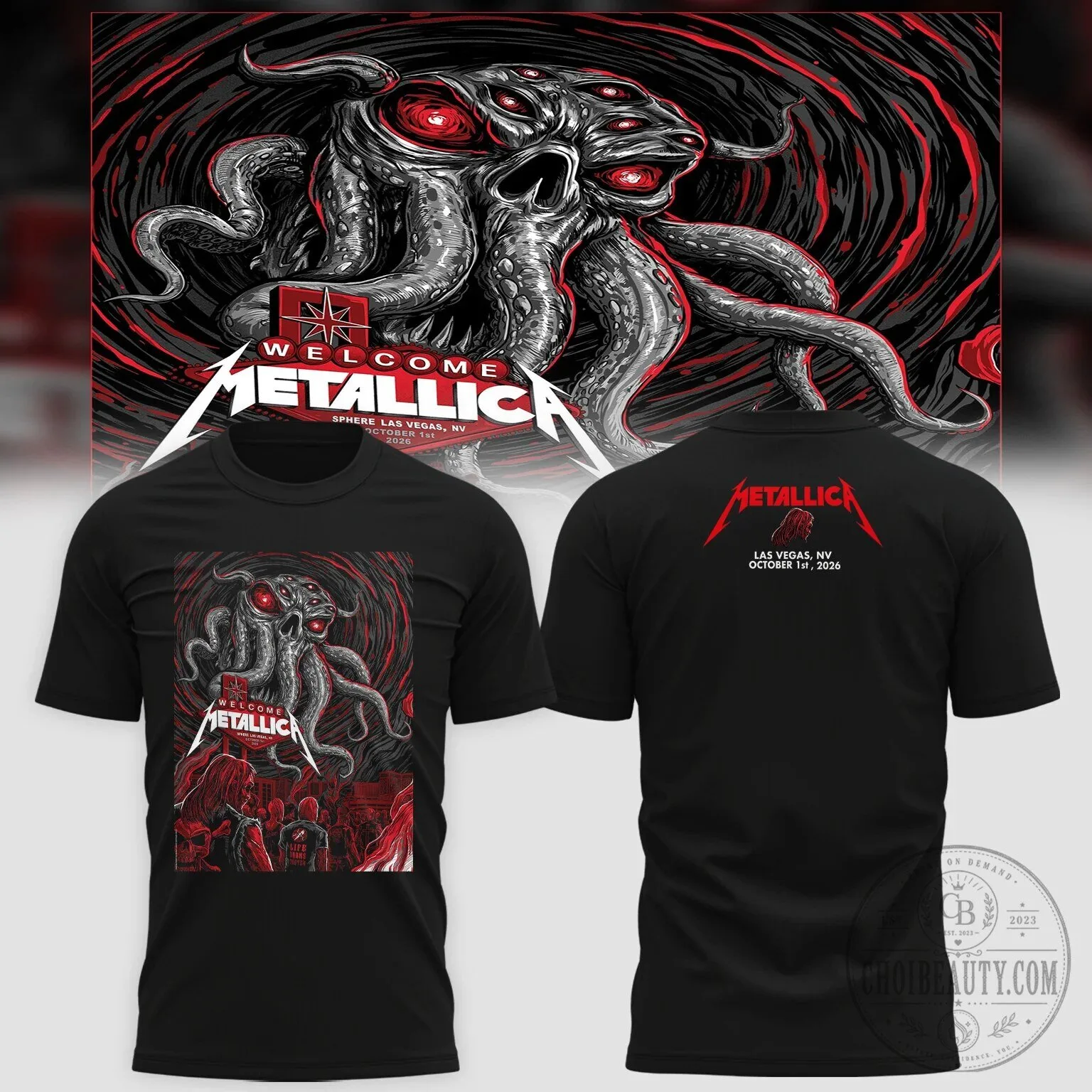 Las Vegas 2026 Concert Tour T-Shirt for Metallica: Life Burns Faster Edition