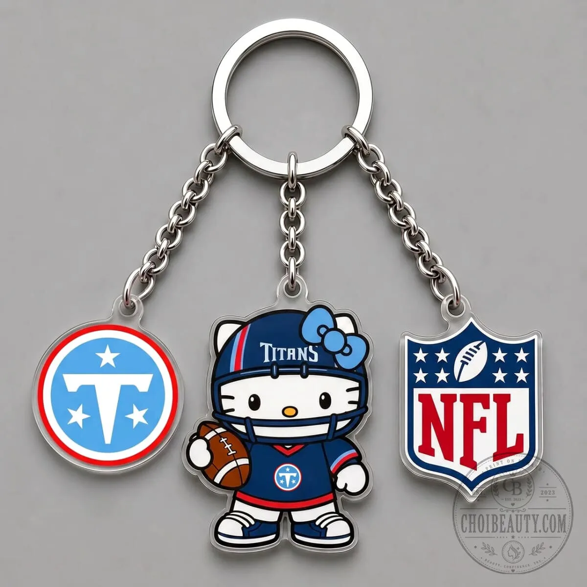 Tennessee Titans Hello Kitty NFL Football Team Triple Charm Keychain