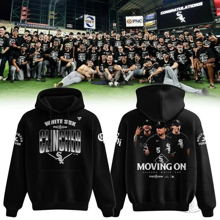 Chicago White Sox Postseason Clinched Moving On Black Hoodie