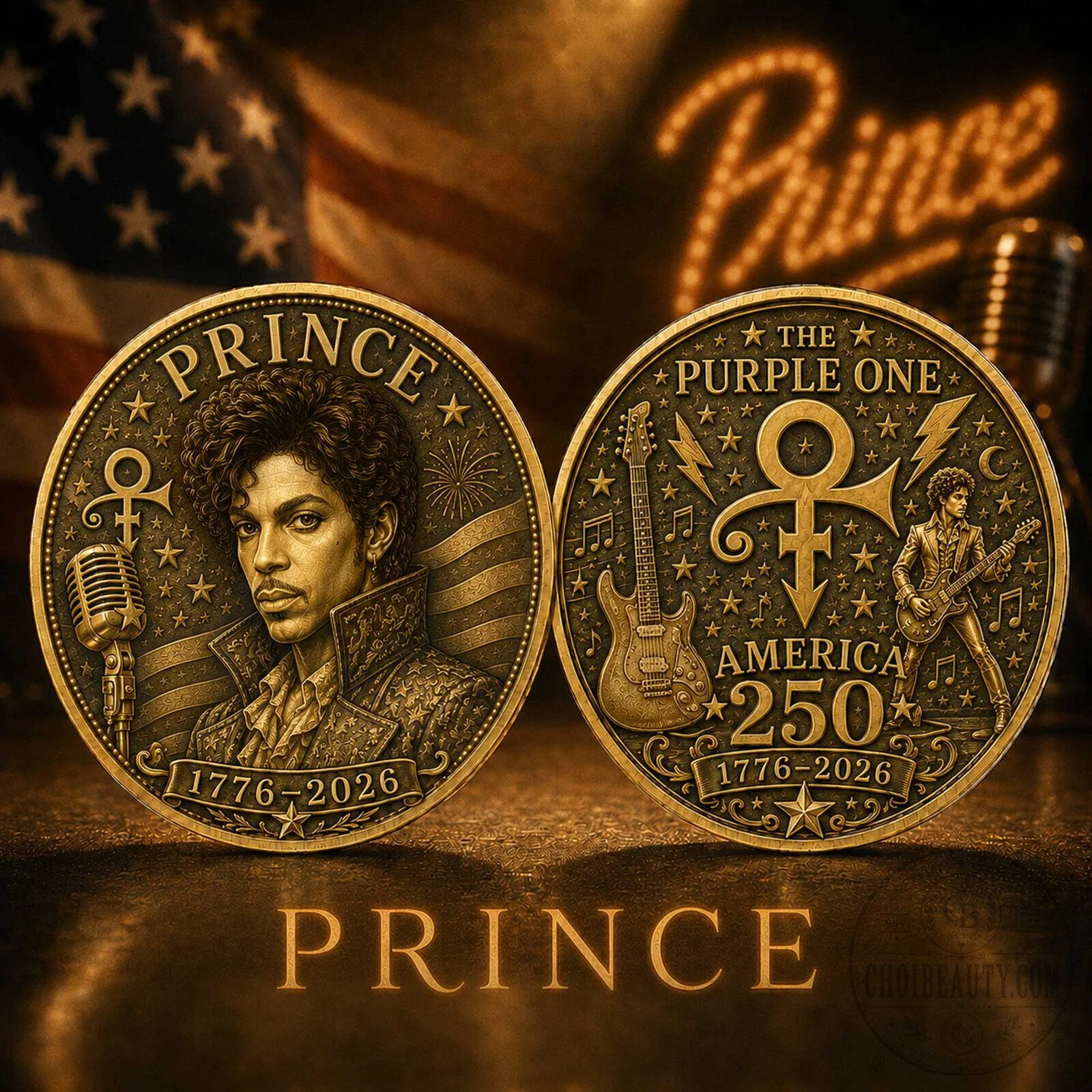 Prince The Purple One America 250th Anniversary Commemorative Coin 1 Prince The Purple One America 250th Anniversary Commemorative Coin