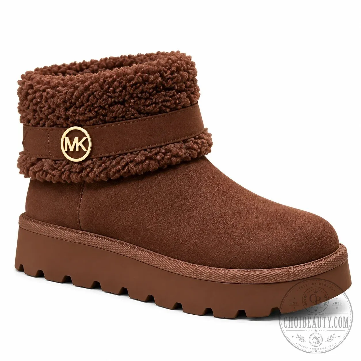 Michael Kors Brown Faux Shearling Winter Boots for Women