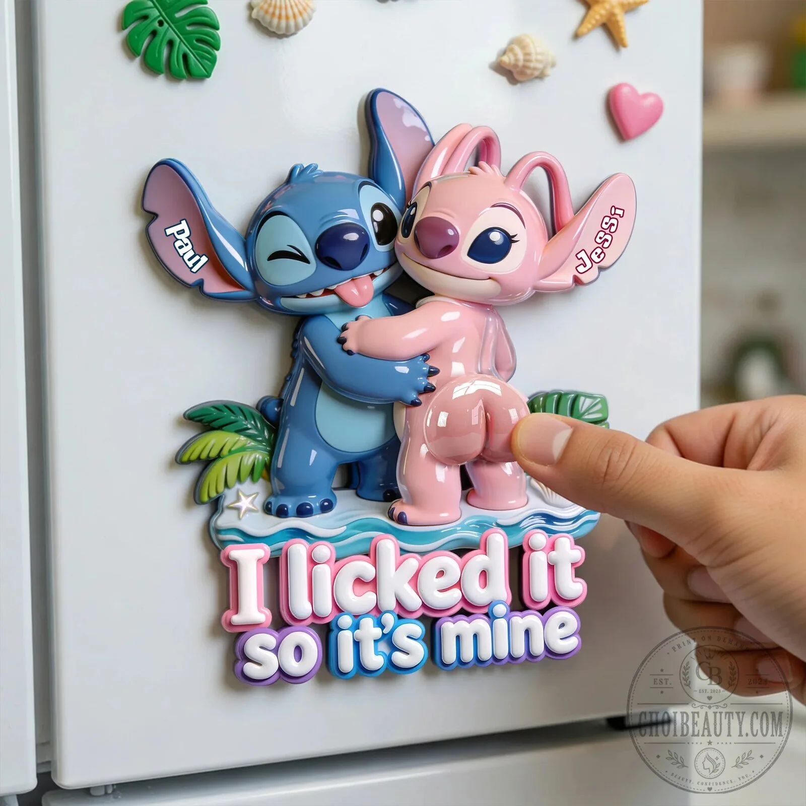 Stitch and Angel I Licked It So It's Mine Refrigerator Magnet 1 Stitch and Angel I Licked It So It's Mine Refrigerator Magnet