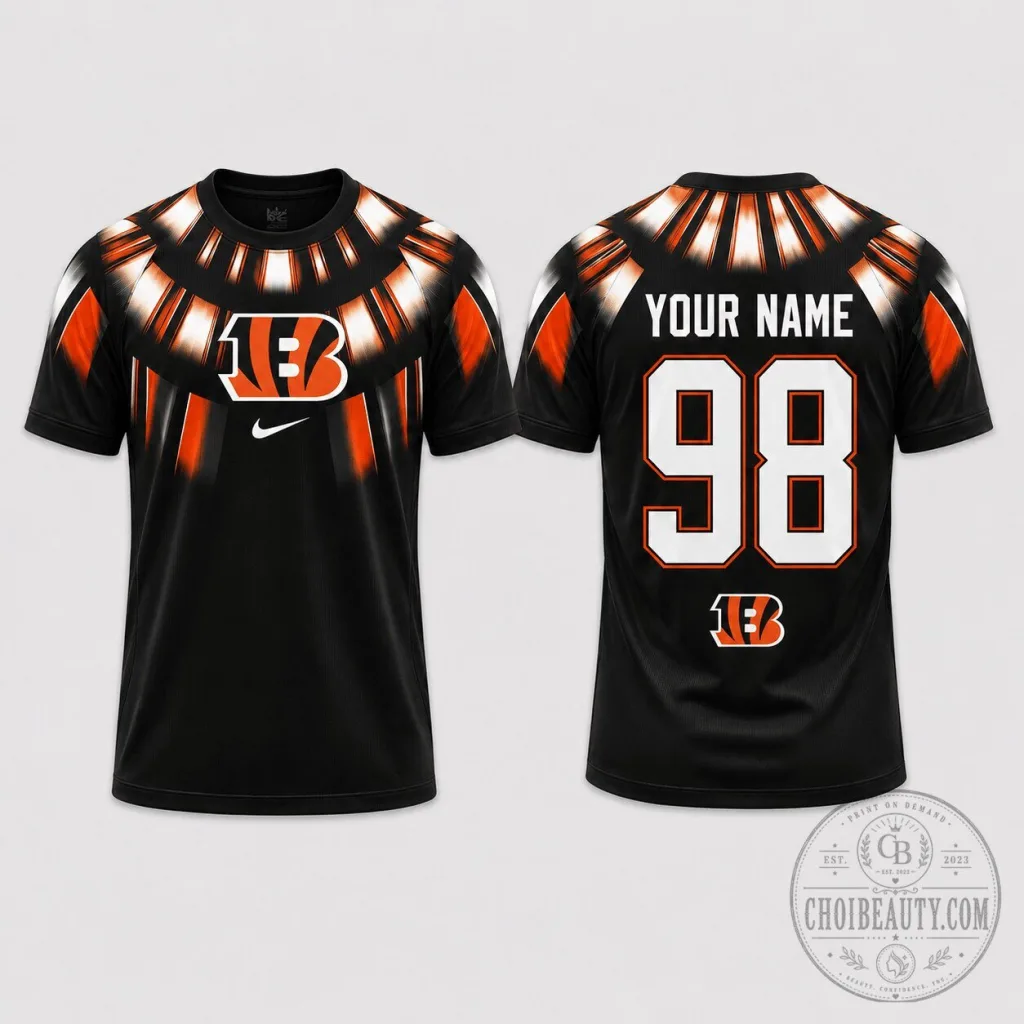 Cincinnati Bengals Custom Name And Number Black Fan Apparel T-Shirt Cincinnati Bengals Custom Name And Number Black Fan Apparel T-Shirt