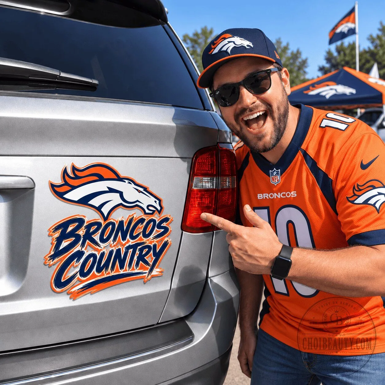 Denver Broncos Country NFL Football Team Logo Car Decal Sticker