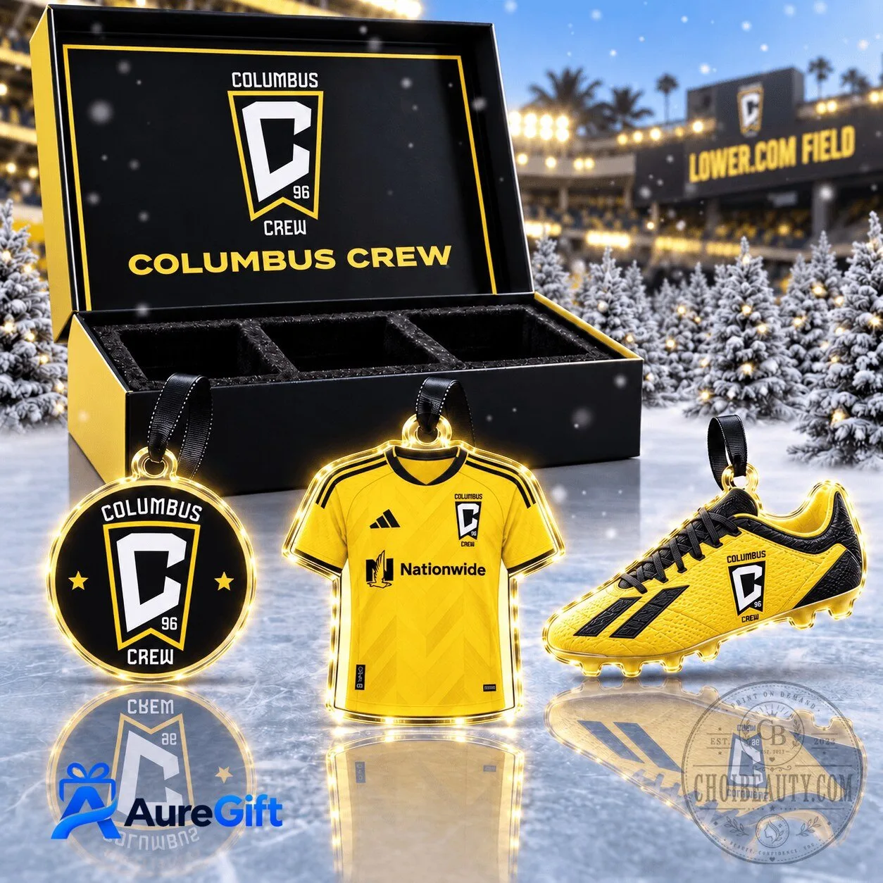 Columbus Crew Major League Soccer Christmas Tree Ornament Set