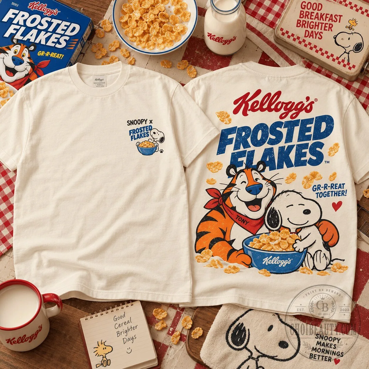 Kellogg's Frosted Flakes Tony the Tiger and Snoopy Cereal T-Shirt 5 Kellogg