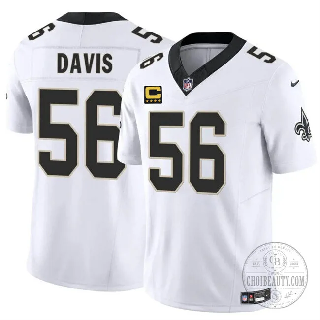 New Orleans Saints DeMario Davis Number 56 White Football Jersey