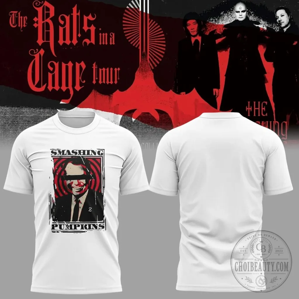 The Smashing Pumpkins Rats In A Cage Tour Graphic White T-Shirt The Smashing Pumpkins Rats In A Cage Tour Graphic White T-Shirt