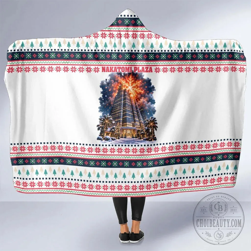 Nakatomi Plaza Christmas Explosion Holiday Hooded Blanket