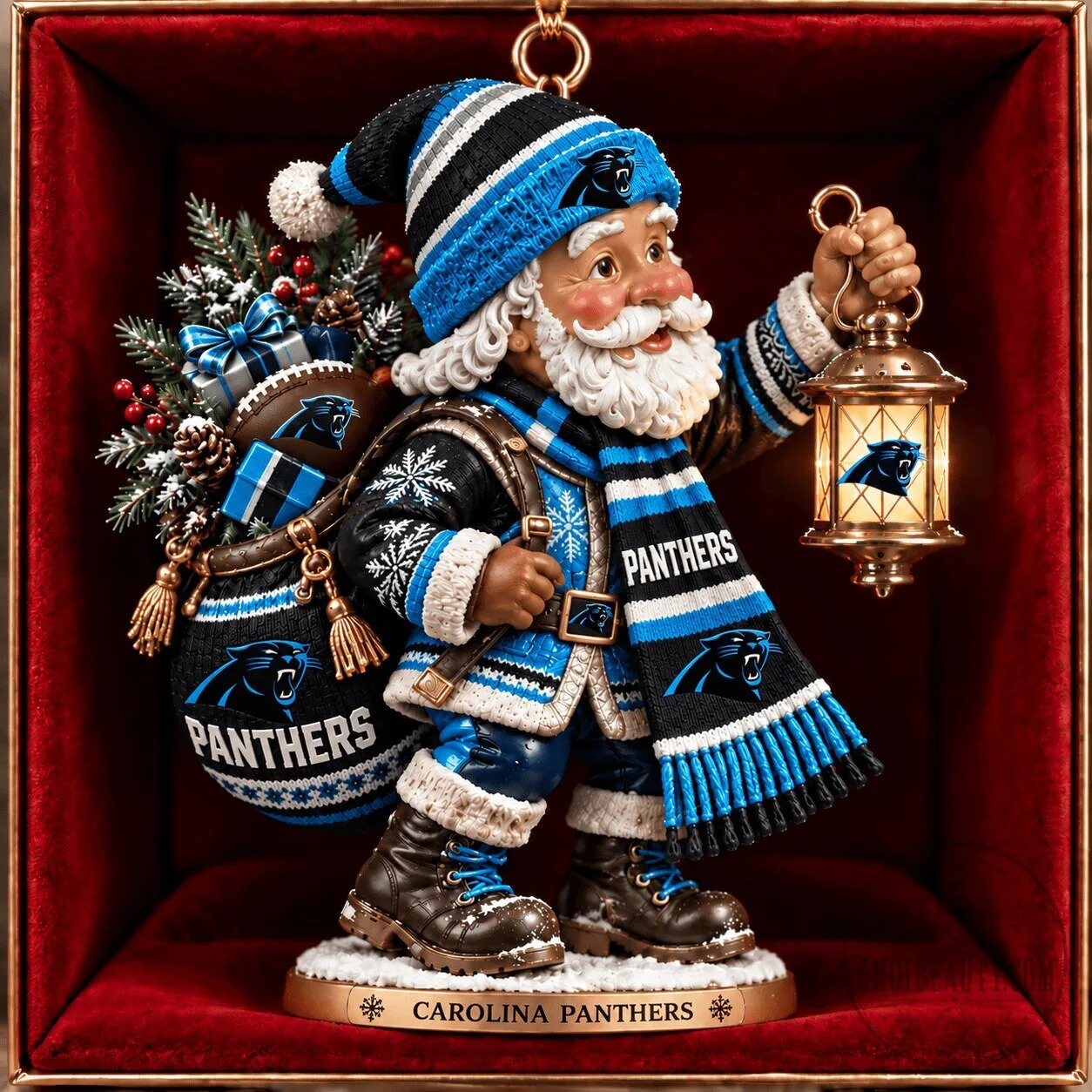 Carolina Panthers NFL Christmas Santa Claus Holiday Ornament for Fans