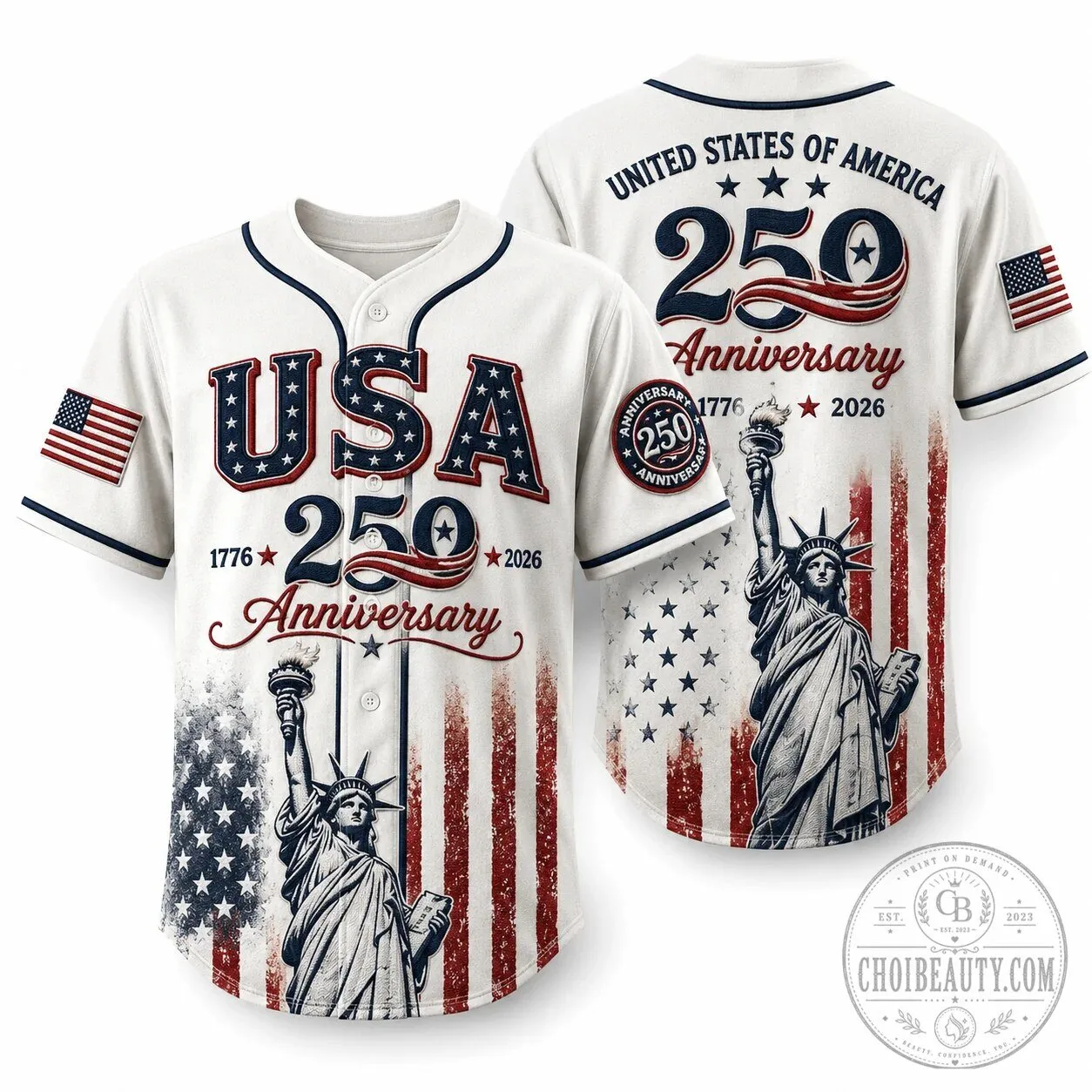 United States of America 250th Anniversary Statue of Liberty Baseball Jersey