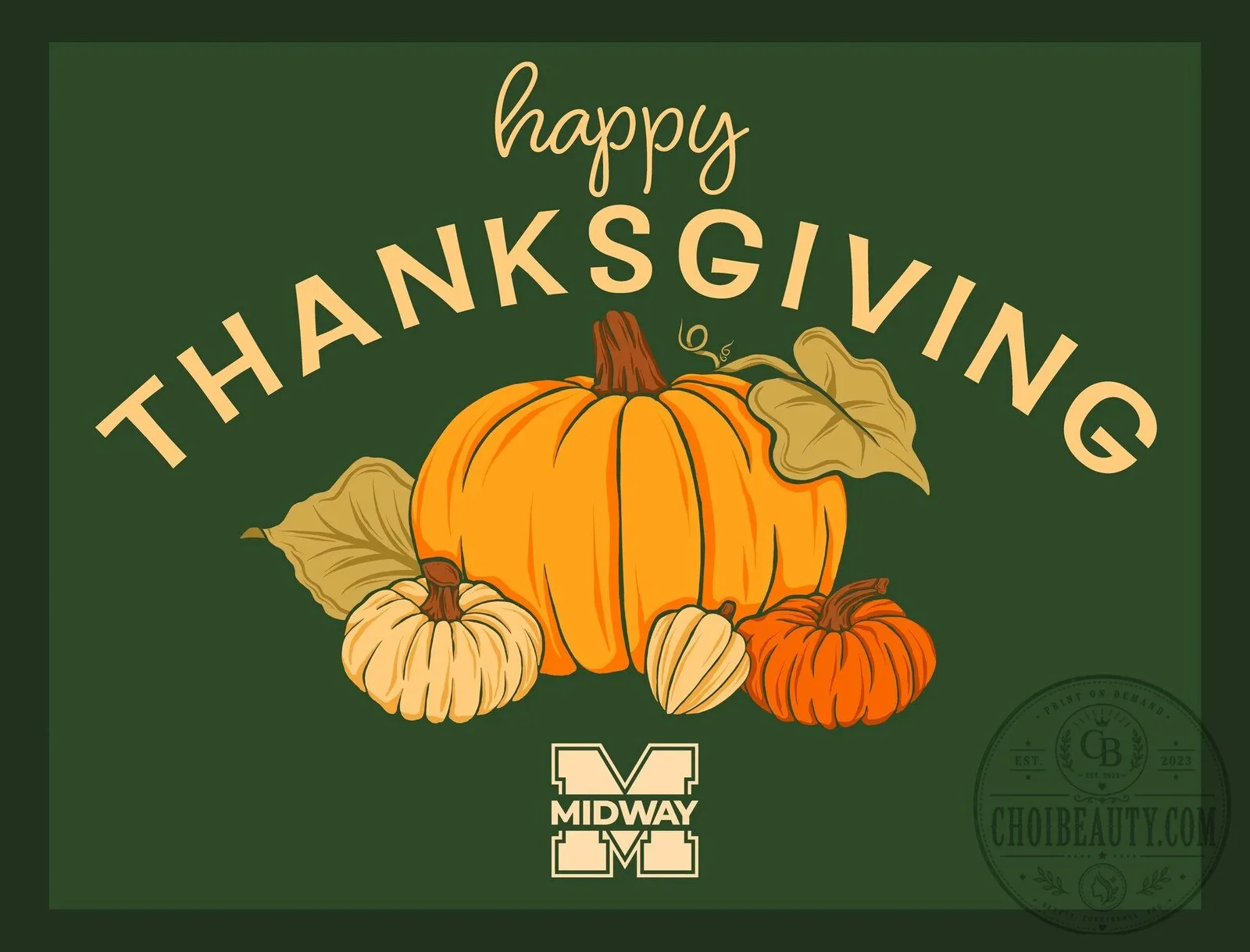 Midway District Happy Thanksgiving Pumpkin Patch Yard Sign