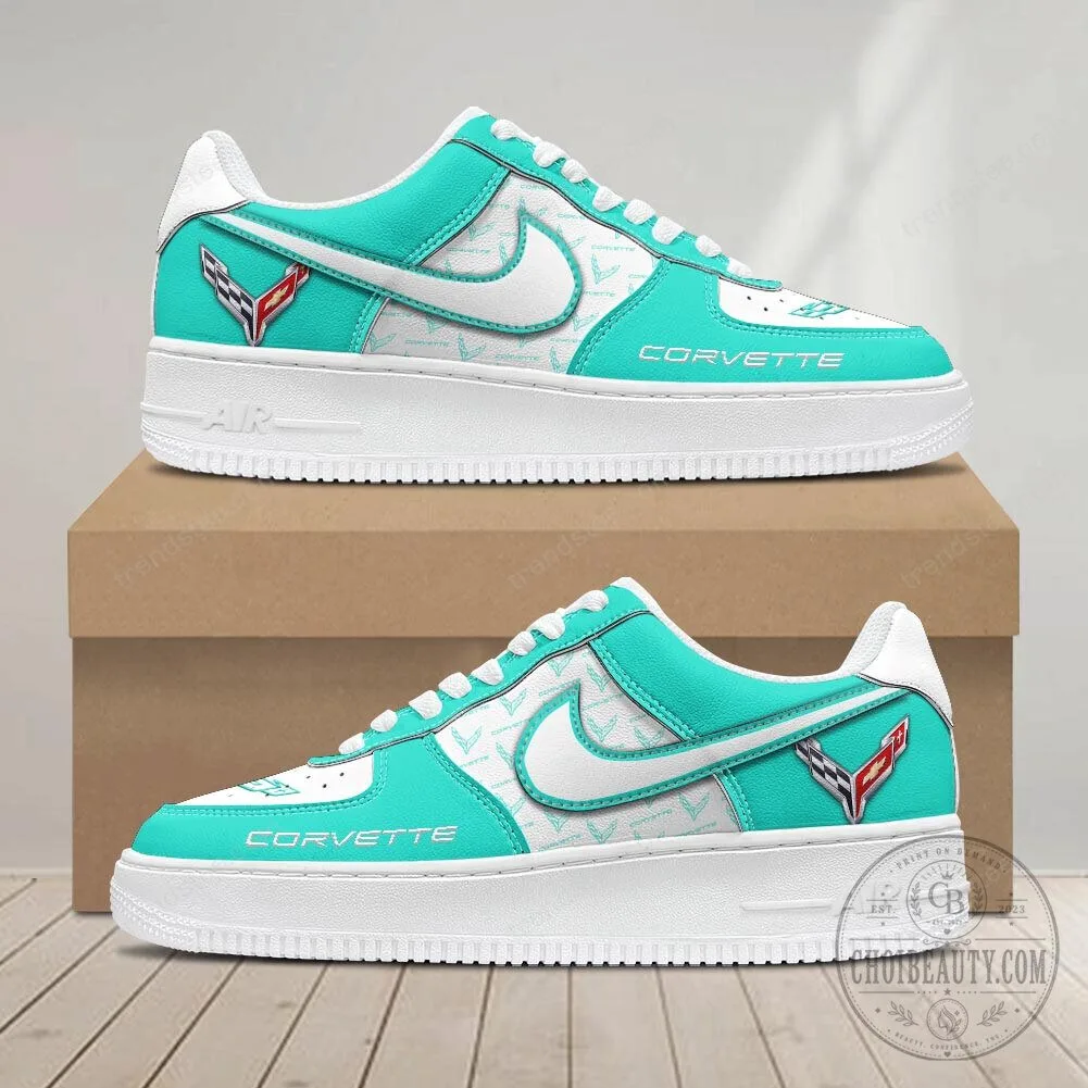 Corvette Blue and White Patterned Sports Sneakers Shoes 26 Corvette Blue and White Patterned Sports Sneakers Shoes