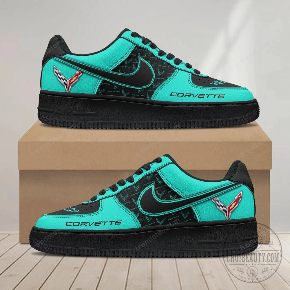 Corvette Blue and White Patterned Sports Sneakers Shoes 33 Corvette Blue and White Patterned Sports Sneakers Shoes