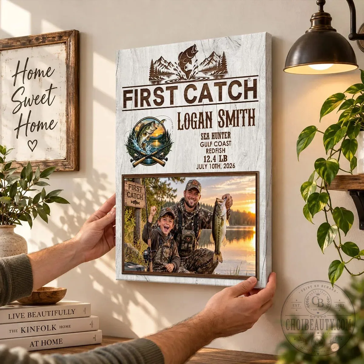 Personalized First Catch Fishing Photo Canvas Wall Art 6 Personalized First Catch Fishing Photo Canvas Wall Art