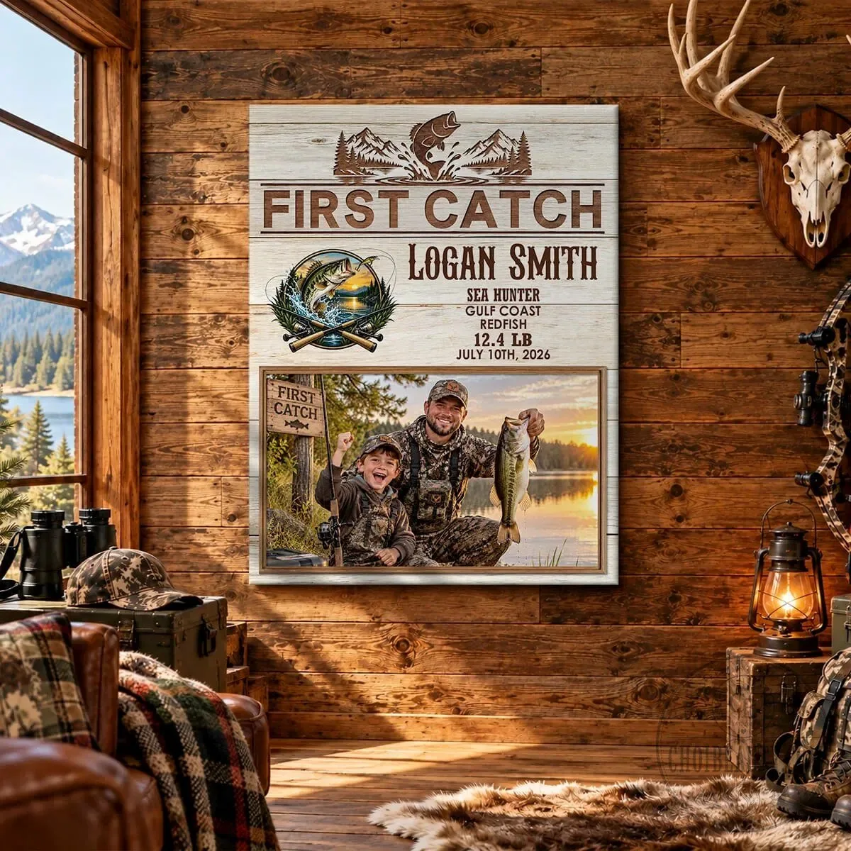Personalized First Catch Fishing Photo Canvas Wall Art 7 Personalized First Catch Fishing Photo Canvas Wall Art