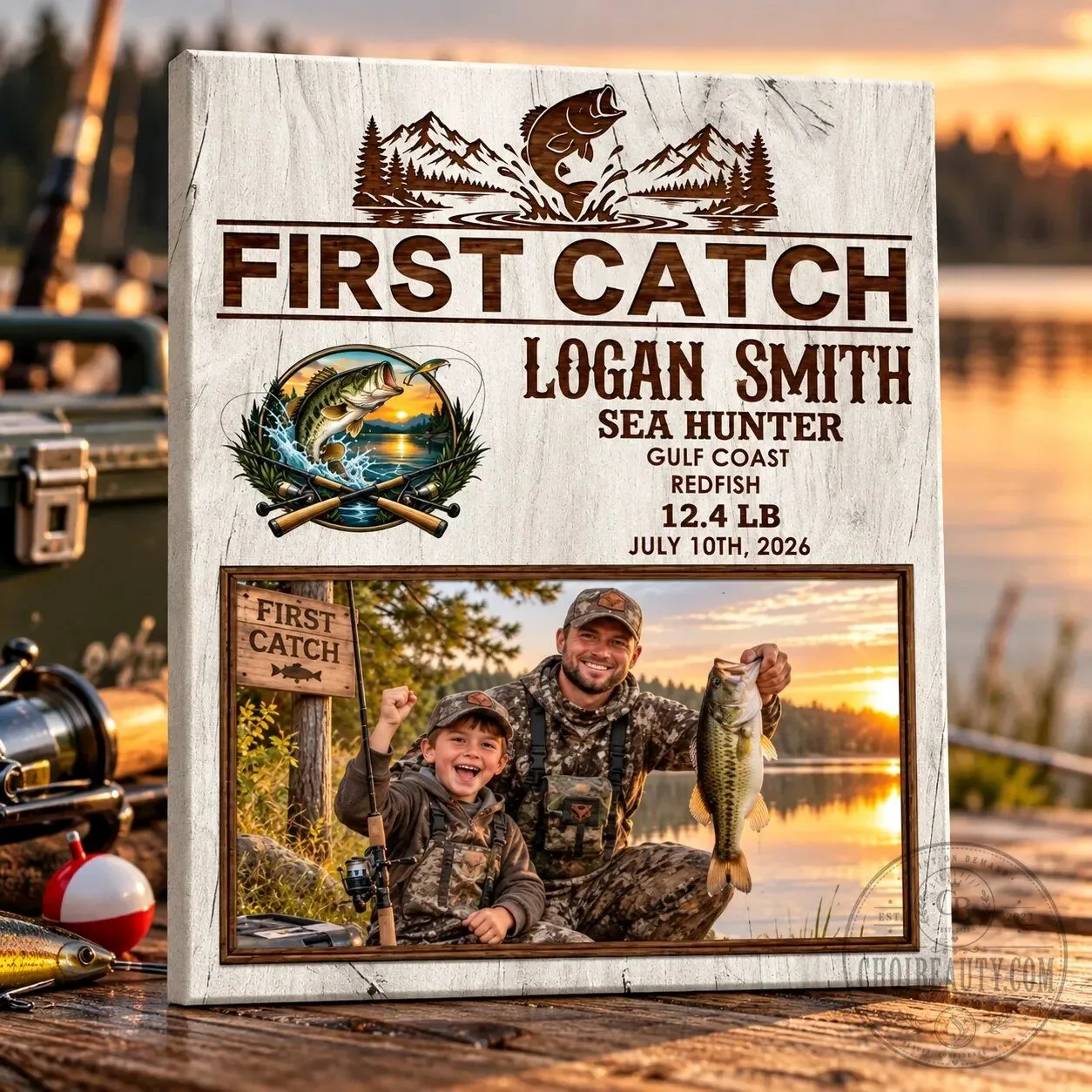 Personalized First Catch Fishing Photo Canvas Wall Art 9 Personalized First Catch Fishing Photo Canvas Wall Art