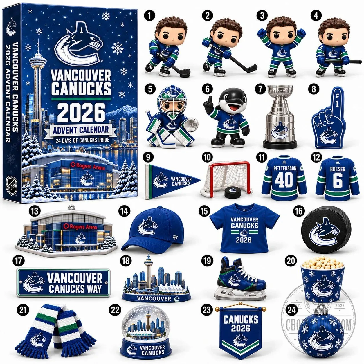 Vancouver Canucks 2026 Game Day Surprise Countdown Advent Calendar