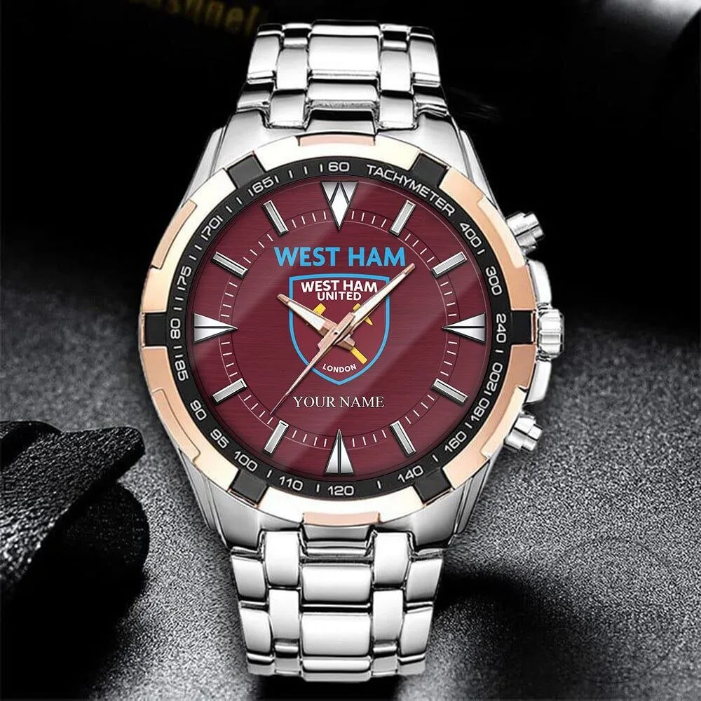 West Ham United Football Club Personalized Stainless Steel Watch for Men 5 West Ham United Football Club Personalized Stainless Steel Watch for Men