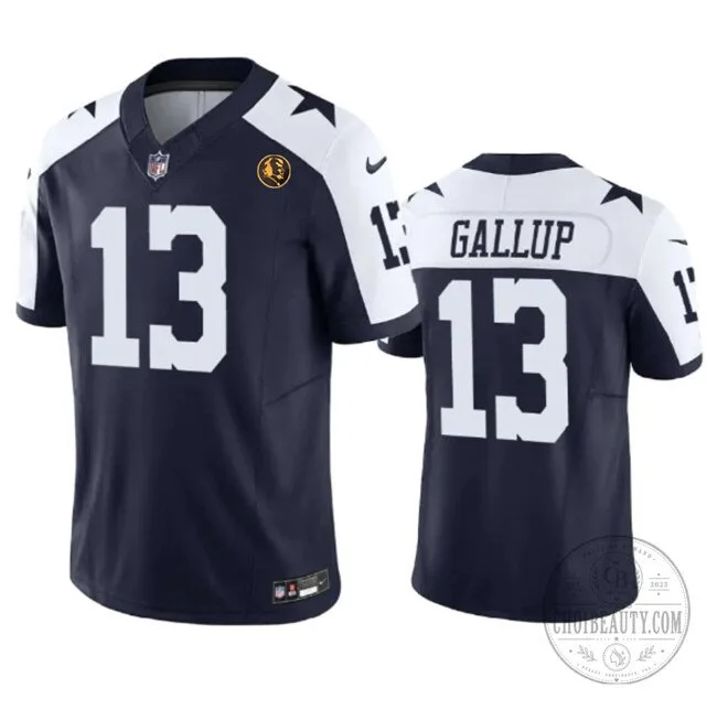 Dallas Cowboys Football Michael Gallup Number 13 Navy Blue Jersey