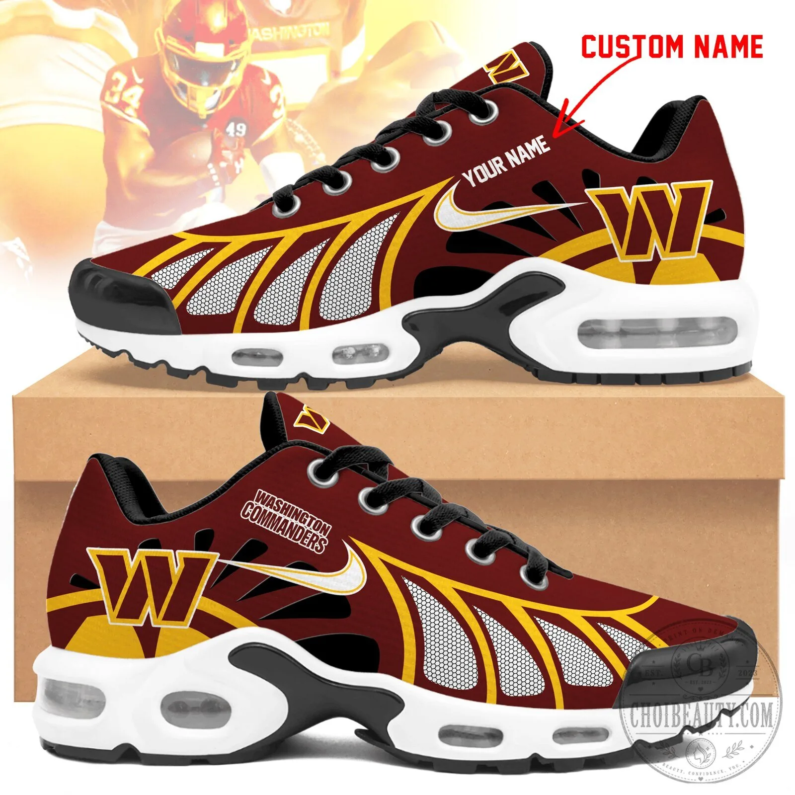 Washington Commanders Personalized Air Max Style Running Shoes for Men and Women 1 Washington Commanders Personalized Air Max Style Running Shoes for Men and Women
