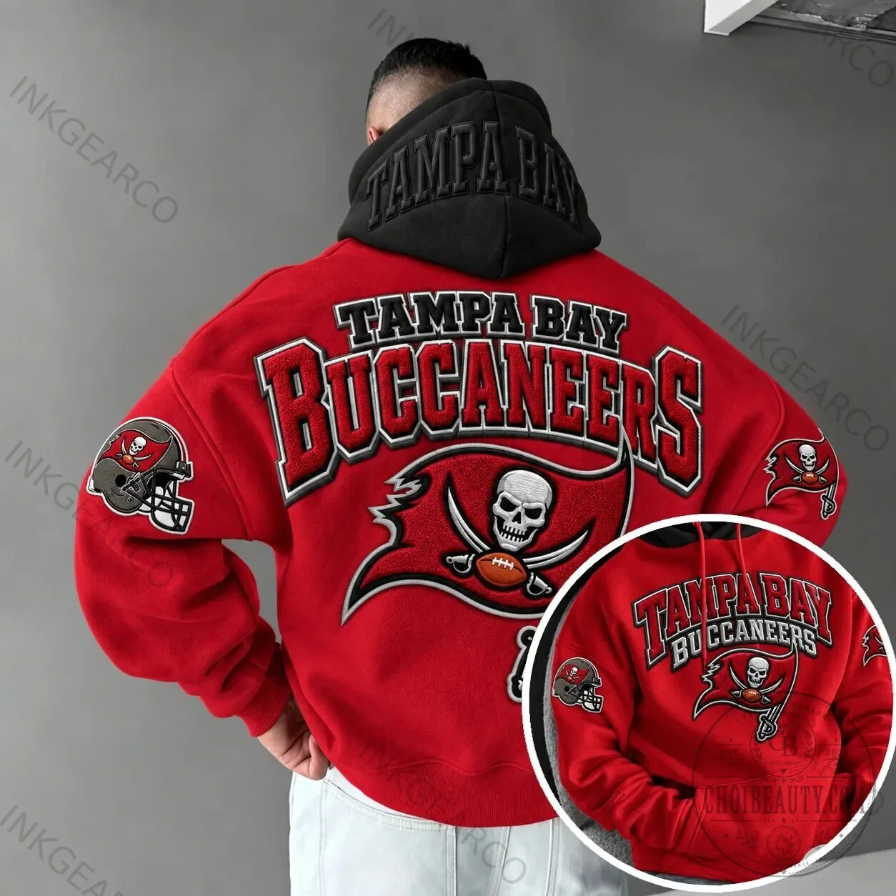 Tampa Bay Buccaneers NFL Football Team Logo Red Fan Hoodie