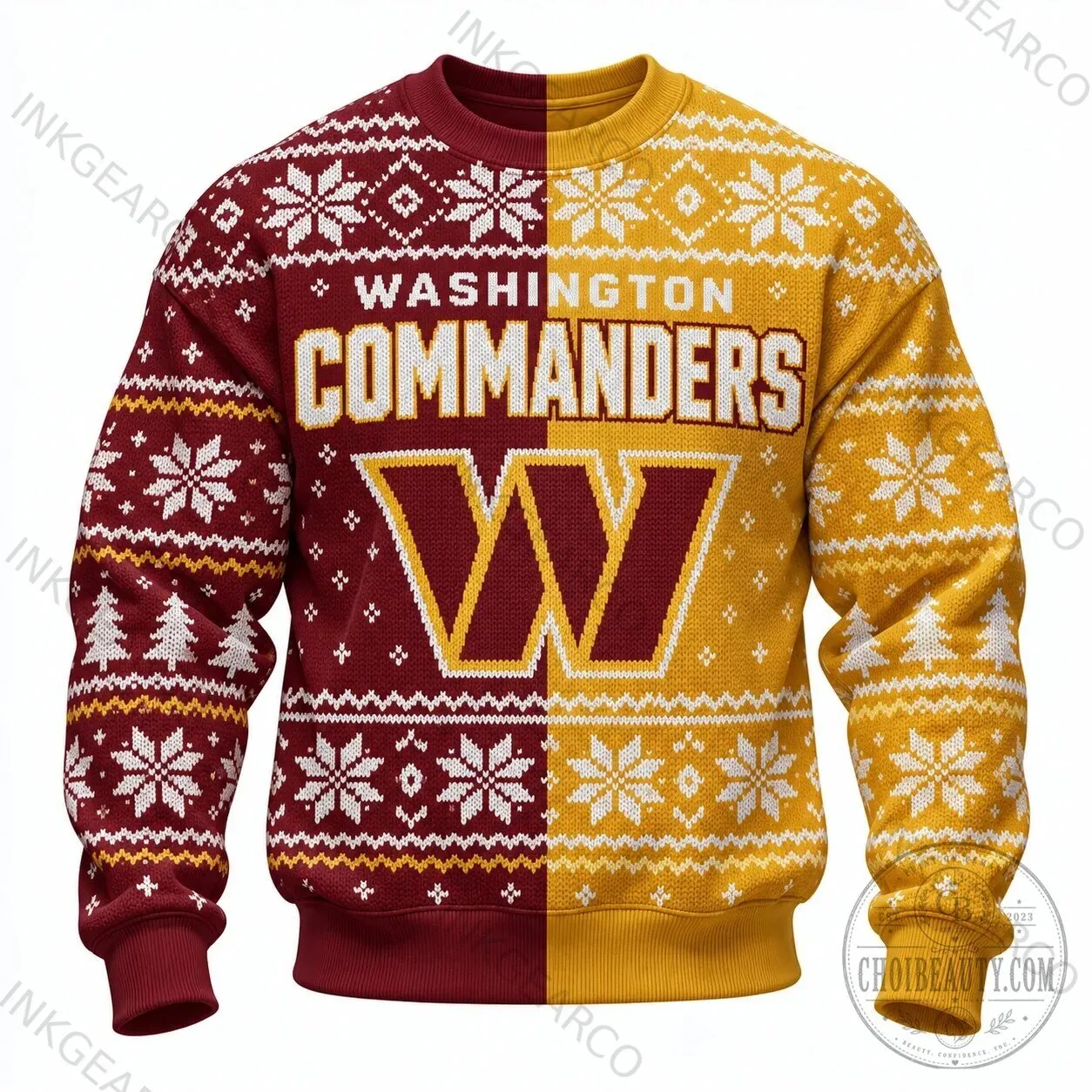Washington Commanders Ugly Christmas Crewneck Sweatshirt