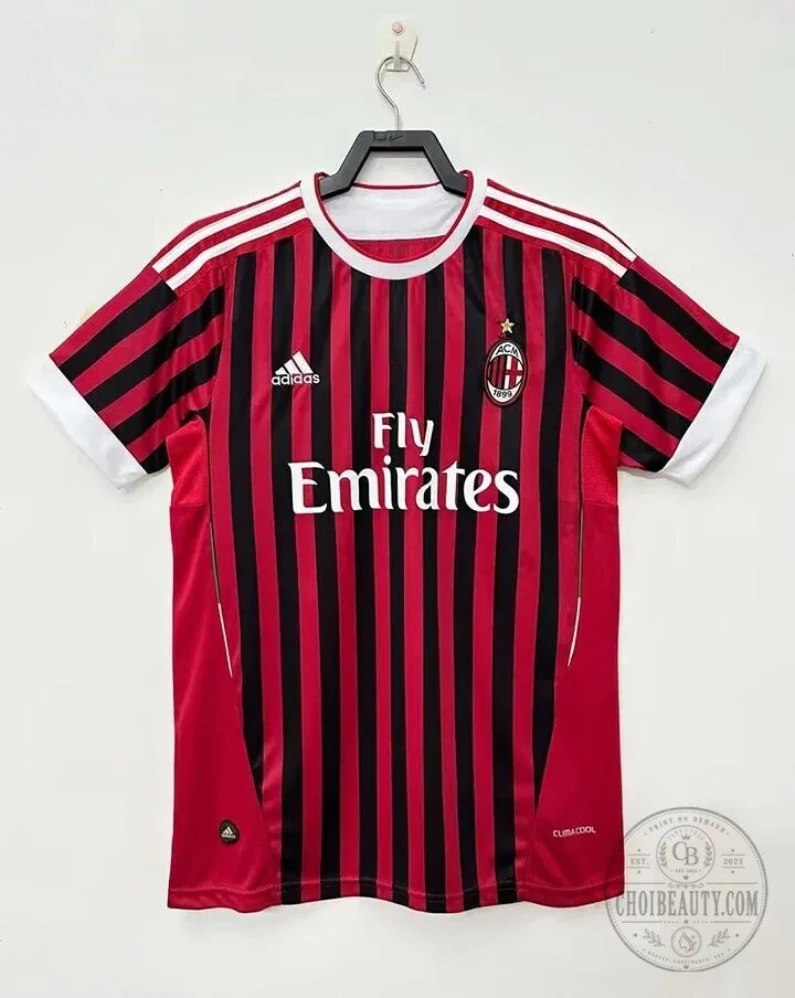 AC Milan 2011-2012 Home Retro Football Jersey