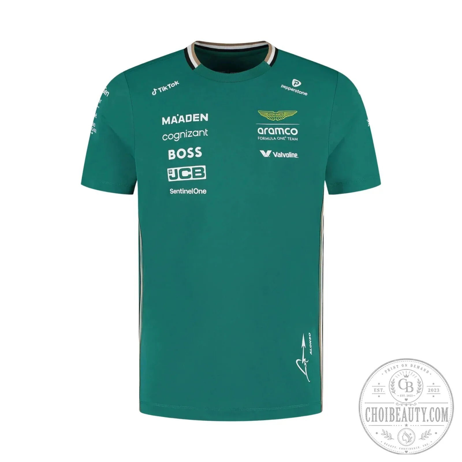 Aston Martin Aramco Formula One Team Fernando Alonso Driver T-Shirt 1 Aston Martin Aramco Formula One Team Fernando Alonso Driver T-Shirt