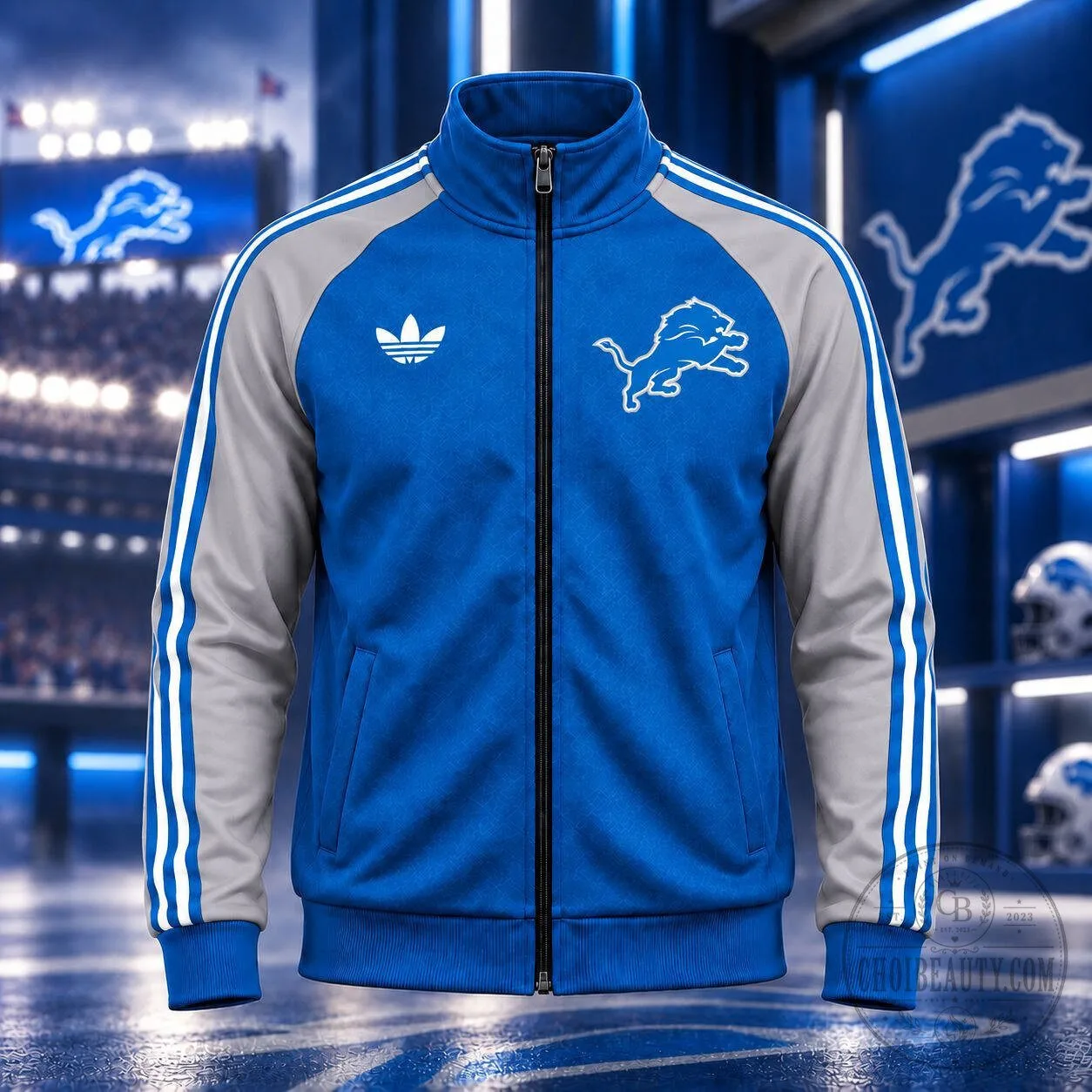 Detroit Lions NFL Vintage Stripe Full-Zip Track Jacket