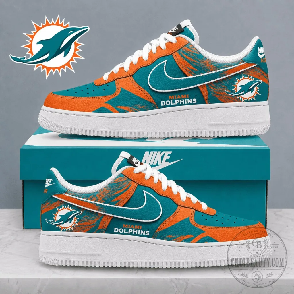 Miami Dolphins NFL Team Logo Athletic Sneakers Miami Dolphins NFL Team Logo Athletic Sneakers